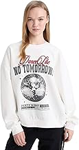 DeFacto Woman Woman Coool Knitted Loose Fit Sweat Shirt E1495AX Sweat Shirt