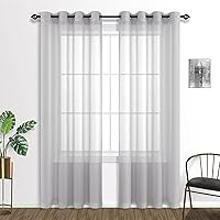Vista 25 de Cortinas traslúcidas terracota de 84 pulgadas de largo para sala de estar y dormitorio, con ojales, estilo bohemio, aireadas, transparentes, de lino