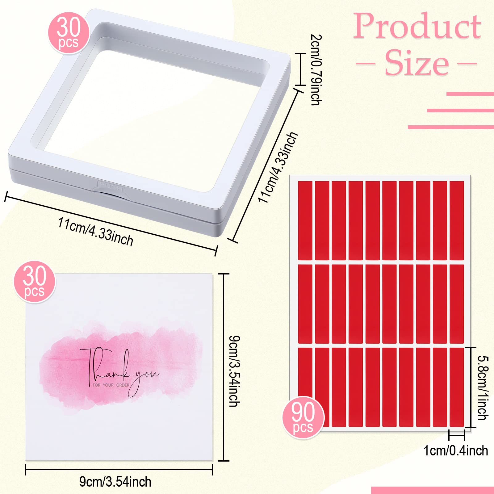Meekoo Press-On Nail Packaging Box Set with Display Cards and Nail Tape