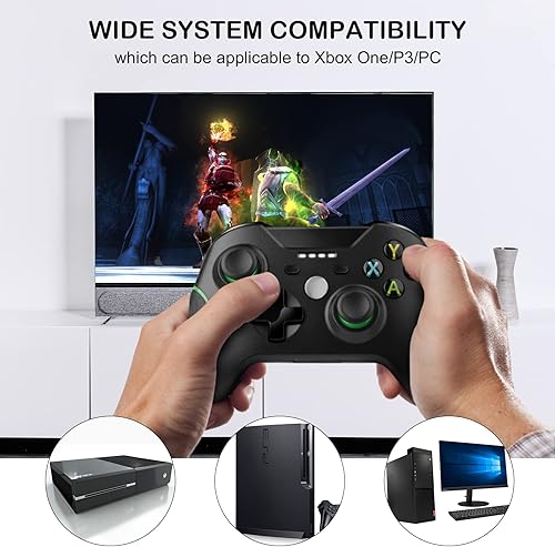 Vista 2 de Sogdeco Controlador inalámbrico compatible con Xbox One - Controlador de juego de 24 GHz integrado con doble vibración compatible con Xbox OneOne