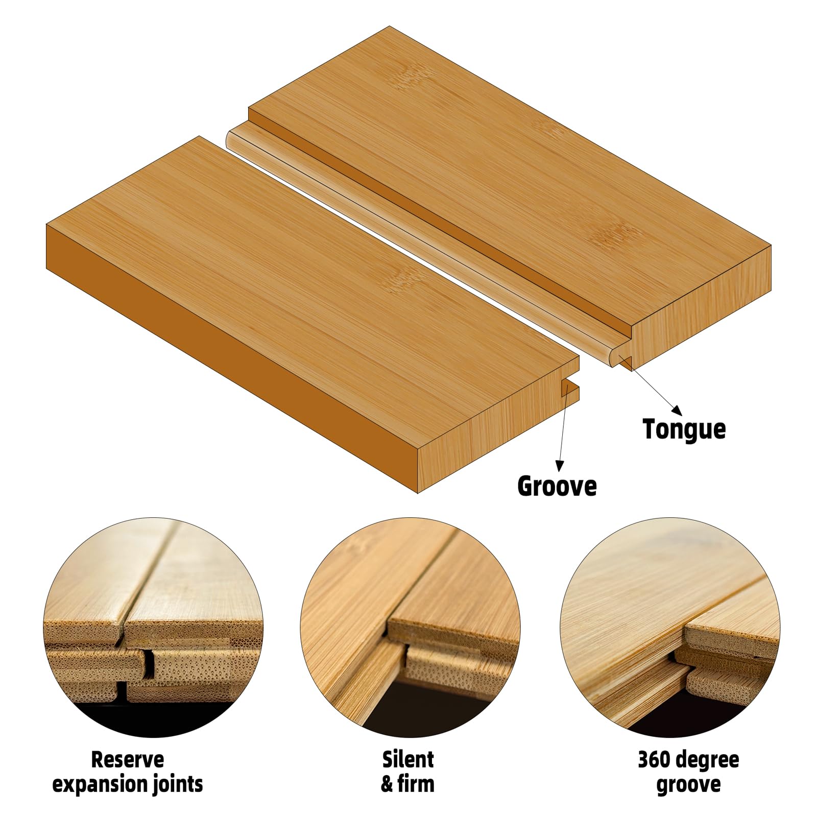 Bambusboden Klickdielen 960x96x15 mm honighell 1,84 m²/Paket