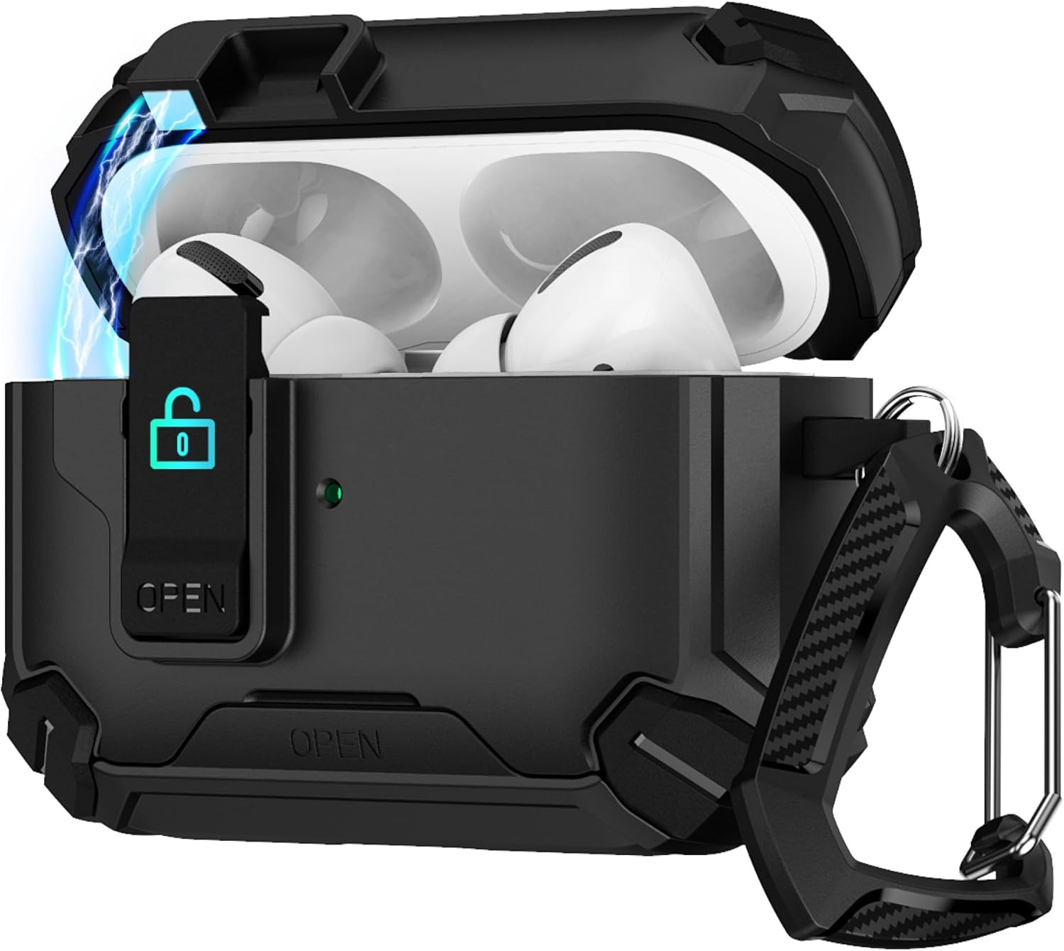 SaharaCase - AirPods Pro 3 Case - MagSafe, Heavy-Duty, Secure Lock | Raider Series - Black