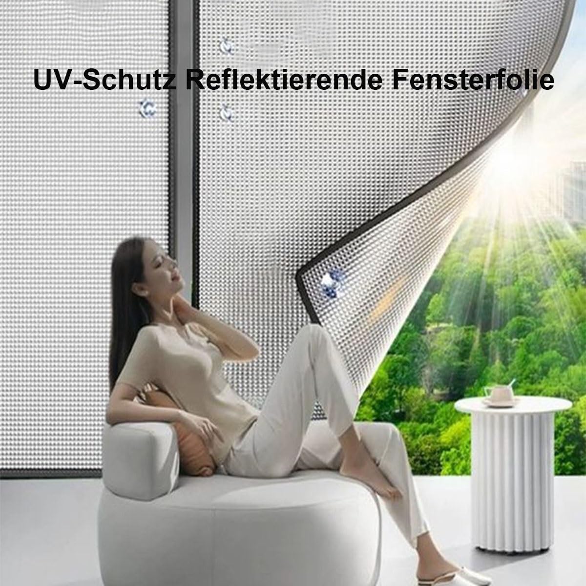 9 mm Dicke Wärmeisolierung Aluminisierte Isolierfolie Sonnenschutzfolie 99% Uv-Schutz, Reflektierende Fensterfolie mit Saugnapf für Fenster Innen oder Außen(110x120cm)