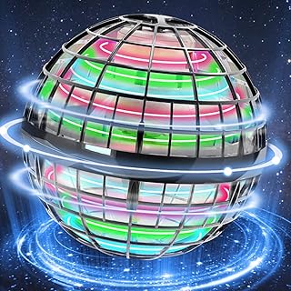 2023 Flying Orb Ball Toy, Globe Flying Spinner Flying Space Orb, Magic Cool Boomerang Ball Hover Ball with RGB Light, Floating Ball Soaring Mini Drone Gift for Boys Girls Kids Adults 2023 Pro (Grey)