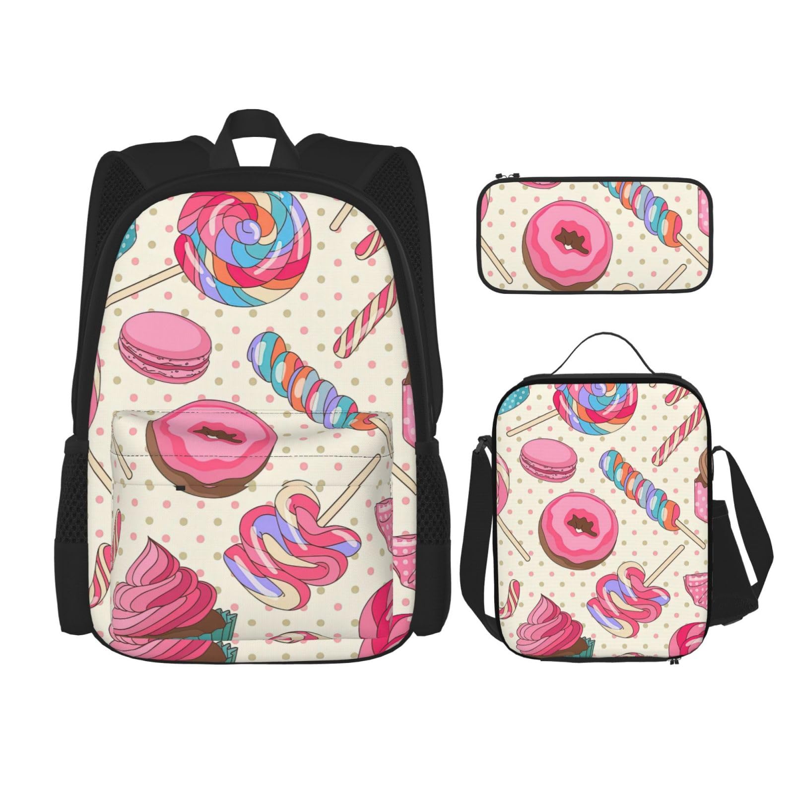 Zaino, borsa portapranzo, astuccio, set da 3 pezzi, per lavoro e