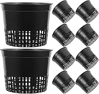 Vista 1 de Paquete de 10 macetas de red de 5 pulgadas, macetas de red de plástico resistentes, macetas de red de cultivo hidropónico, tazas de red de malla