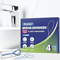 Vista 6 de Bopika 280 enhebradores de hilo dental para frenos, puentes e implantes, bucles de hilo de nailon flexibles, compatibles con todo el hilo dental, 4