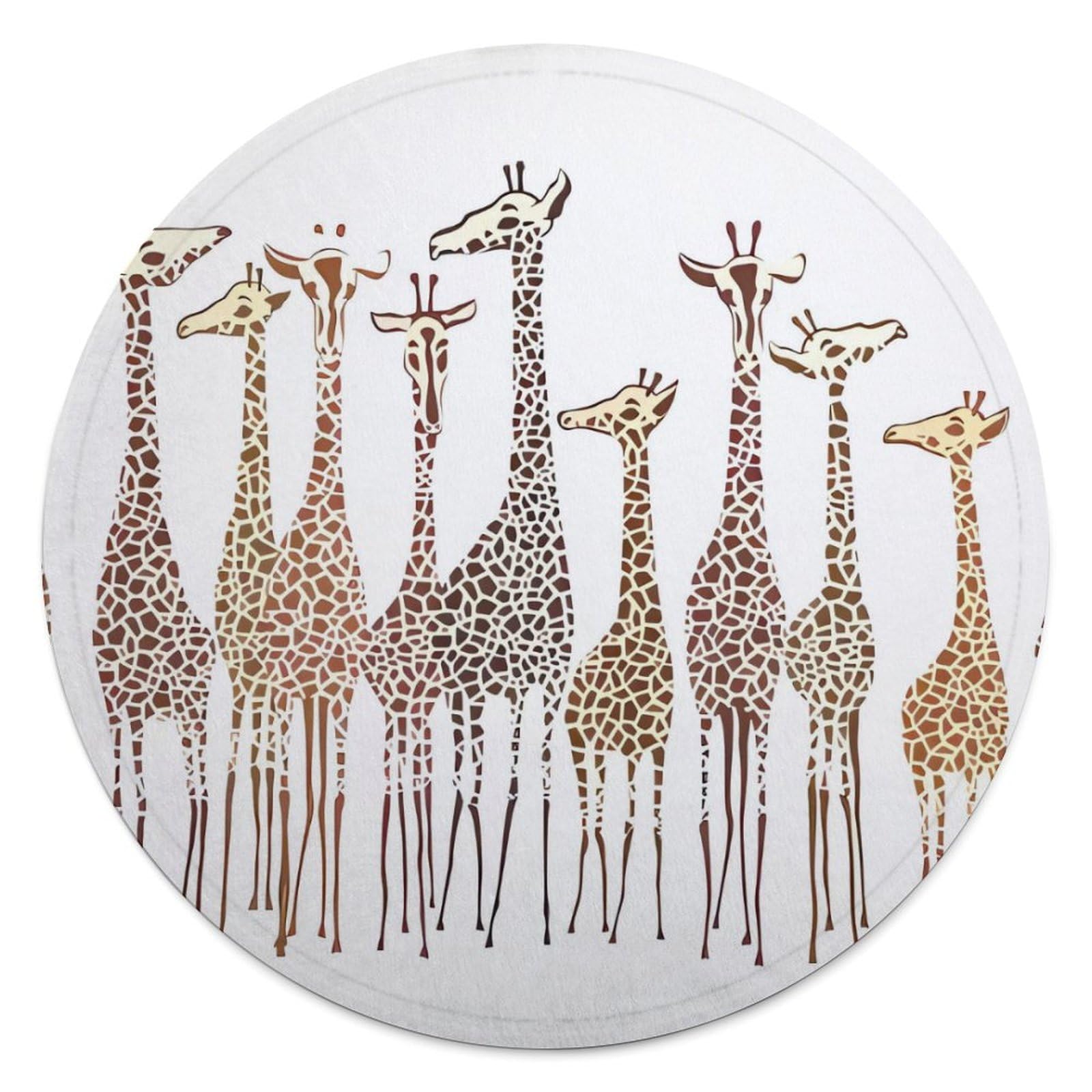 Couverture ronde flanelle imprimée girafe 140cm plaid polaire canapé