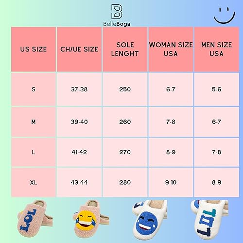 Miniatura 6 de Pantuflas de cara sonriente para mujer, suaves, suaves, ligeras, acogedoras, para interiores y exteriores, pantuflas de casa sin cordones, pantuflas