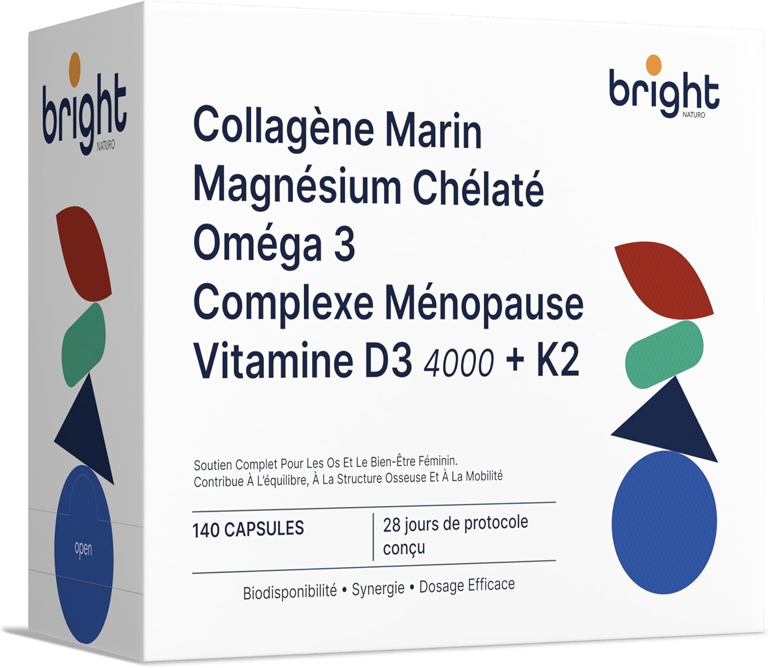 Hormone & Bone Management – Omega-3 TG, Magnesium Chelate, Marine Collagen, Vitamins D3 K2 – No Synthetic Additives | Advanced Synergy for Balance and Strong Bones I 28 Daily Doses