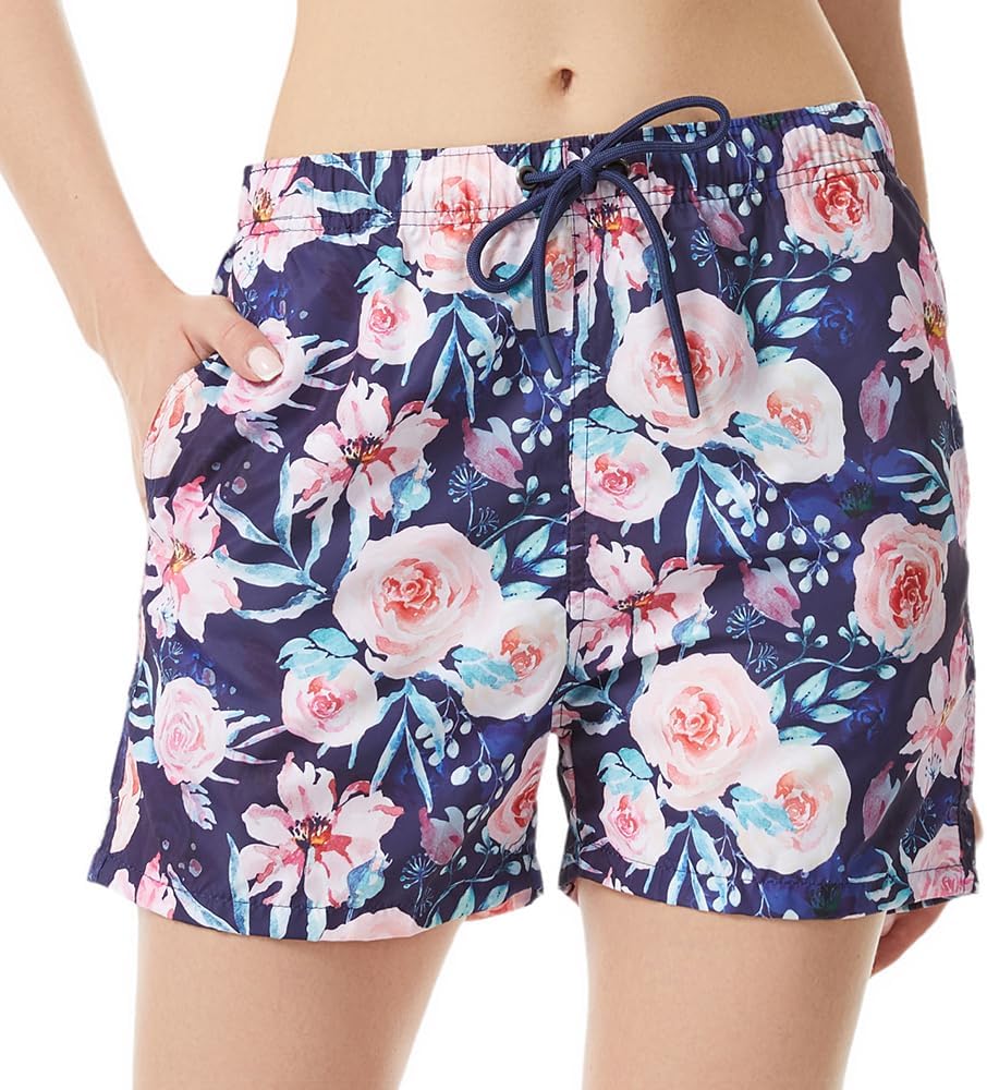 Women’s Swim Trunks Print Shorts Women Beach Shorts – Quick-Dry Floral & Tropical Board Shorts with Pockets