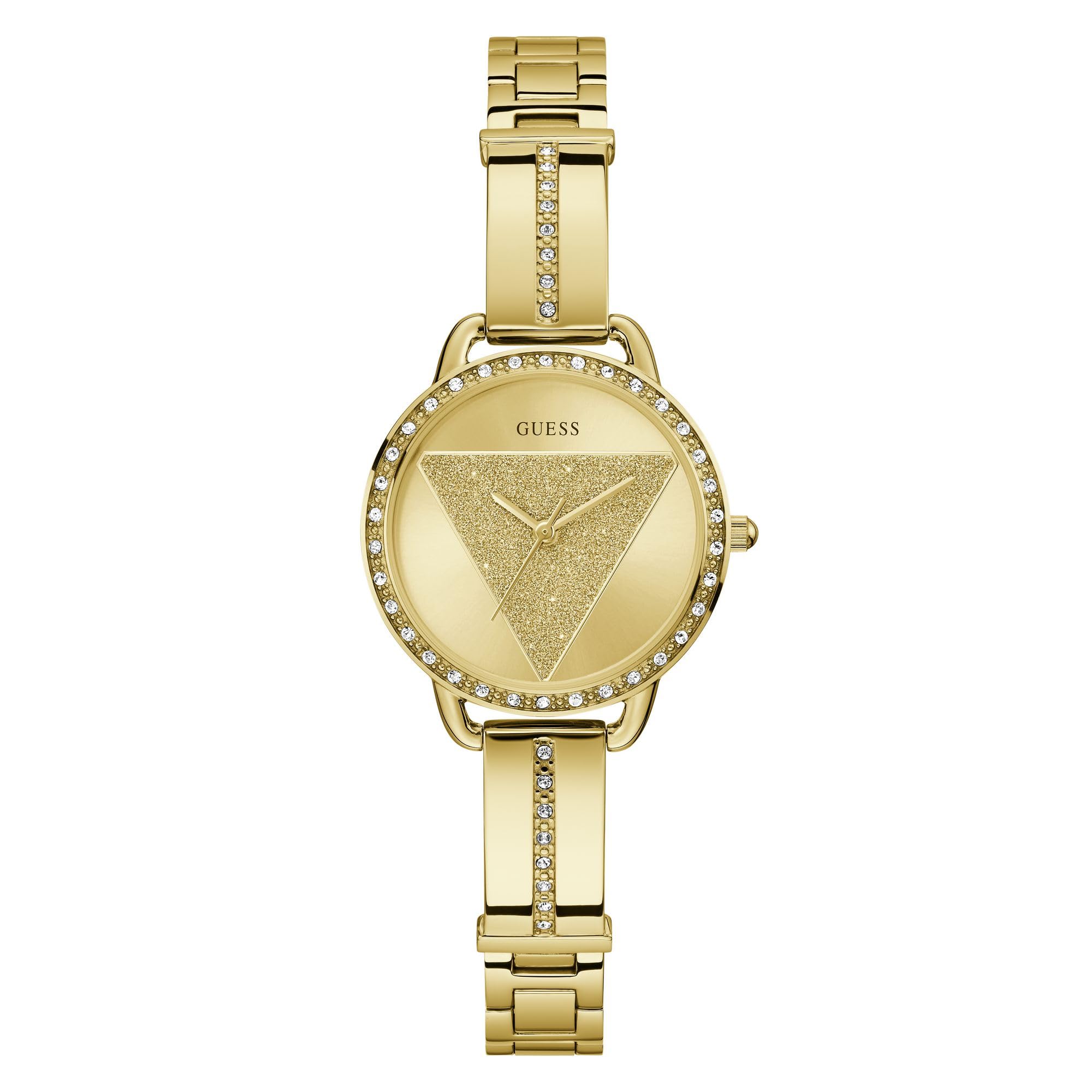 Guess Women's Yellow Watches, One Size, Bracelet Watch Gold-Colored Gt Tri Bellini Gw0914l2