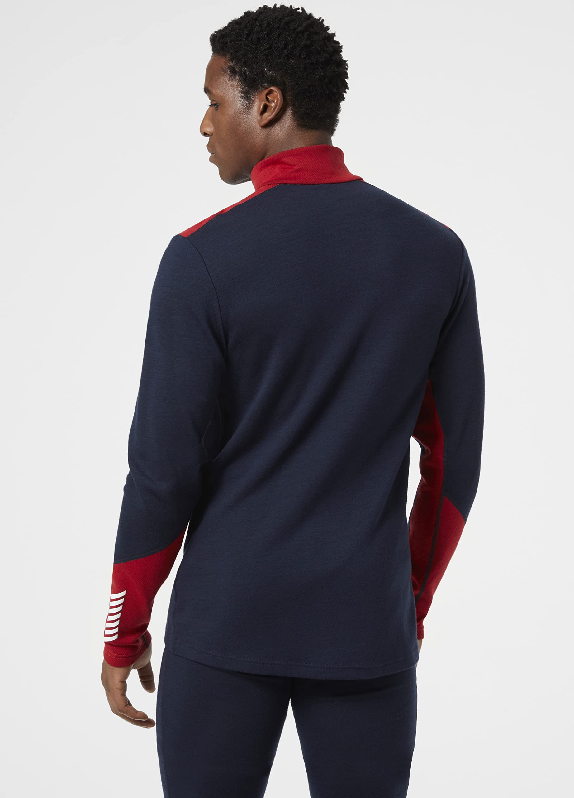 Helly Hansen Hommes Lifa Mérinos Poids Moyen 1/2 Zip, Bleu Marine, L