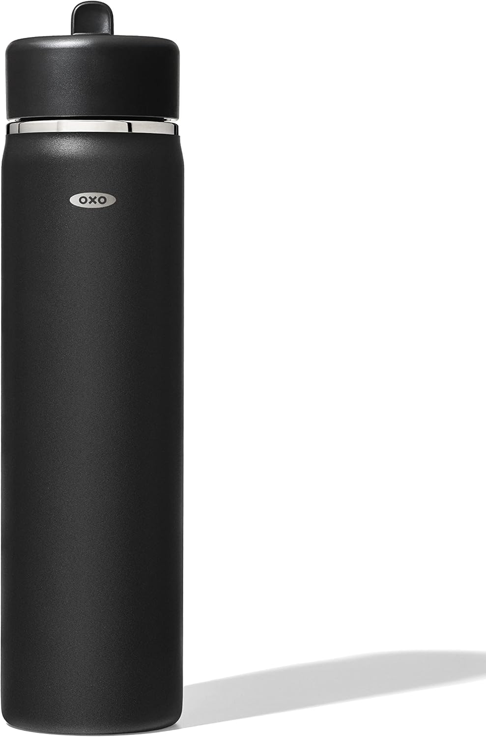 OXO Strive 24oz Wide Mouth Water Bottle with Straw Lid Onyx