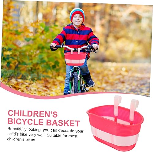 Miniatura 9 de BESPORTBLE Cesta de scooter para niños, linda caricatura, bicicleta, crucero, manillar delantero, cesta de transporte, accesorios color rosa