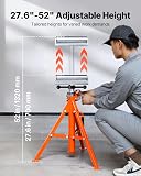 VEVOR Roller Stand, Heavy Duty 2500 LBS Load Capacity Tool Stand - 28"-52" Height Adjustable - Foldable Space-Saving Design - for Woodworking and Metalworking Long Boards, Metal Pipes or Bars - 3
