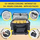 Outer Woods 12-Can Leakproof Cooler Bag – 24-Hour Cooling | 6 Ice Gel Packs Included | Soft Travel Chiller for Beer, Soda & Juice | Picnic Cooler Bag | Insulated Bag for Beverages - Grey gallery image