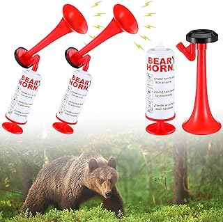 Vertintong 2 Pcs Handheld Bear Horn Self Defense Loud Air Horn for Safety Noise Makers 120dB Heard up to 0.5 Mile Away Por...