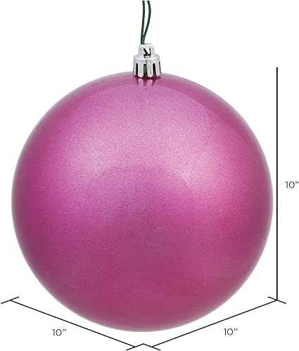 Miniatura 62 de Vickerman Esfera de adorno de Navidad de 10 pulgadas con acabado de caramelo, plástico inastillable, resistente a los rayos UV, decoración de árbol