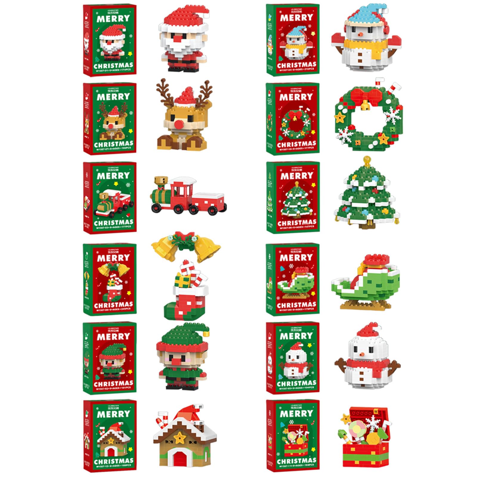 Set Di Blocchi Da Costruzione Di Babbo Natale, Giocattoli Impilabili Regali Di Natale Per Bambini E~p156697964