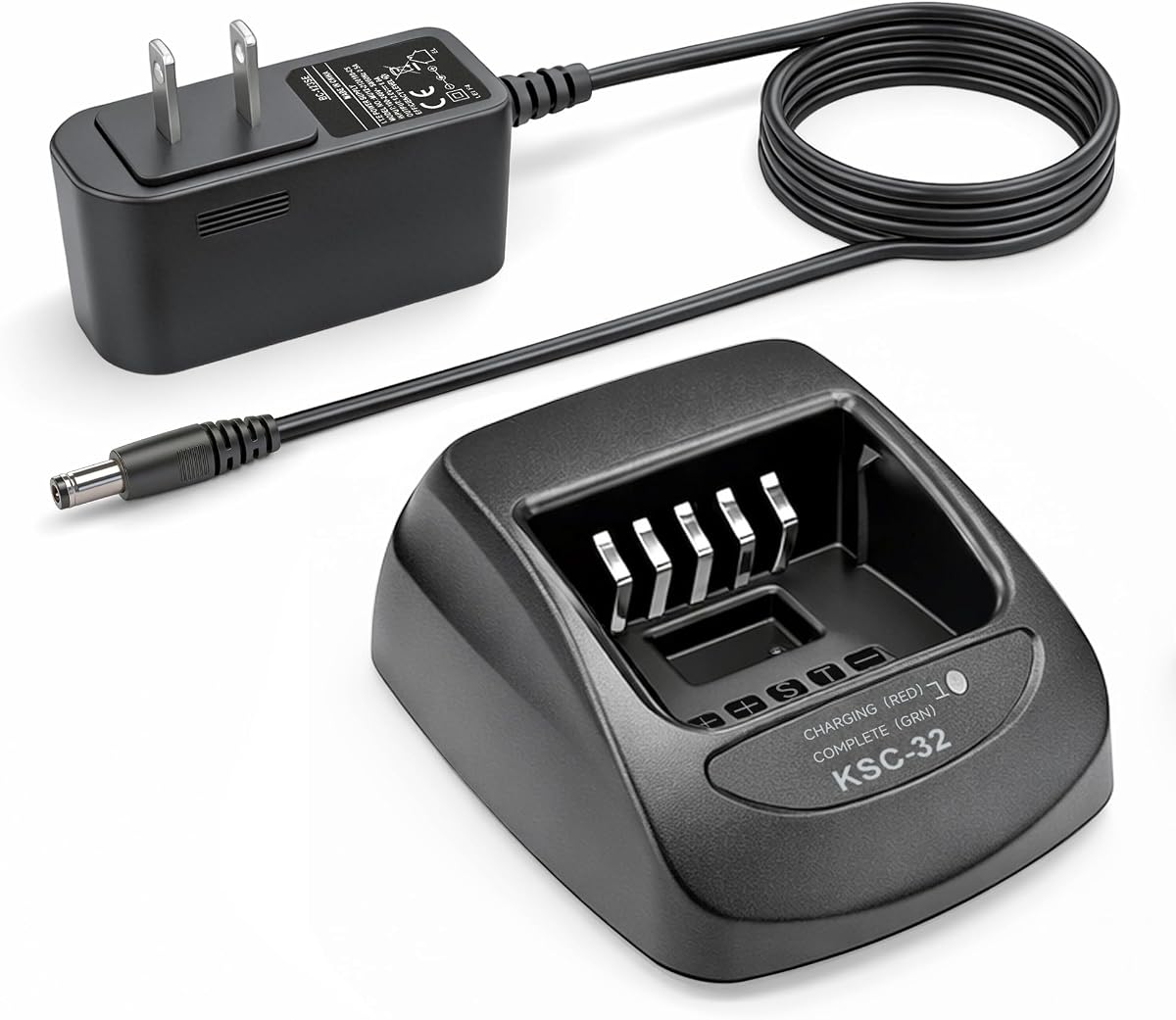 KSC-32 Charger Replacement for Kenwood NX-5200 NX-5300 NX-5400 2-Way Radio | Smart desktop charger fits NX-210 NX-300 TK-2180 TK-3180 TK-5210 KNB-33L KNB-47L KNB-48L KNB-31 KNB-32 radio battery
