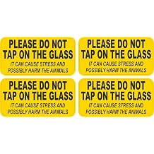 StickerTalk Do Not Tap On The Glass Stickers, 1 Sheet of 4 Stickers, Each 3 inches by 1.5 inches