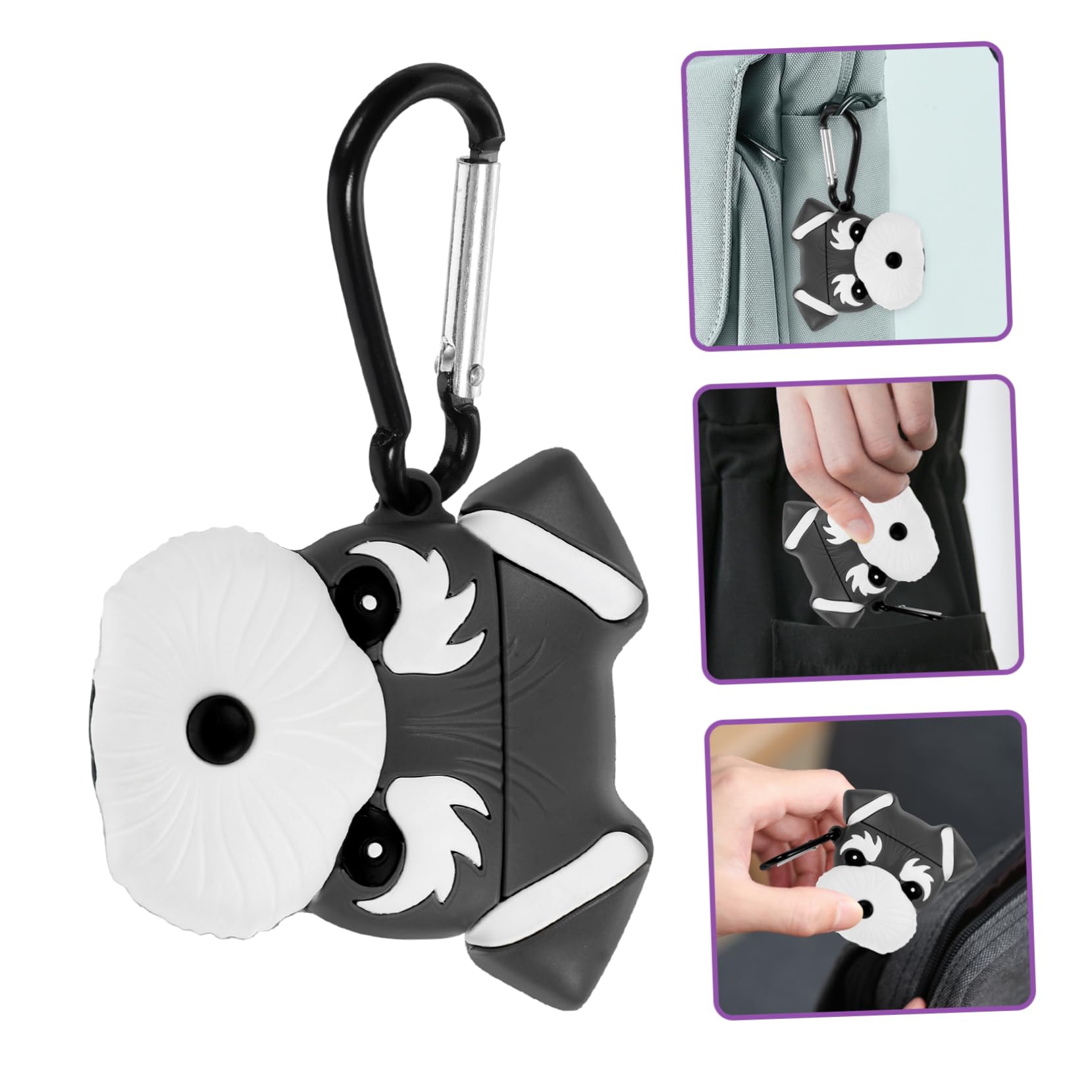 DOITOOL 3piezas Funda De Silicona para Auriculares Inalámbricos Sherry-Dog Protector De Caídas y Golpes Compatible Diseño De Cartoon Incluye Gancho