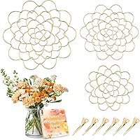 Vista 1 de Soporte para arreglos florales, soporte para arreglos florales con torsión de ramo reutilizable de oro, acero inoxidable, redondo, suministros