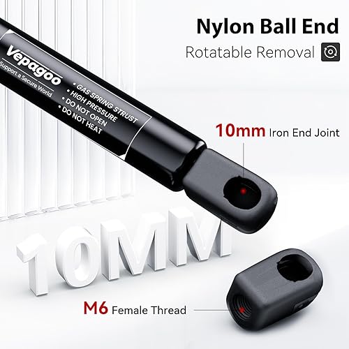 Miniatura 6 de Vepagoo C1620652 - Soporte de elevación de choque de 23 pulgadas, 40 libras178N por soporte de amortiguador para puerta de caravana, cubierta de