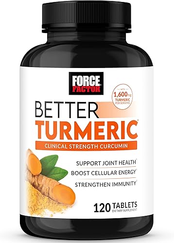 Force Factor Better Cúrcuma Suplemento de apoyo para las articulaciones con curcumina de cúrcuma HydroCurc con pimienta negra para una absorción