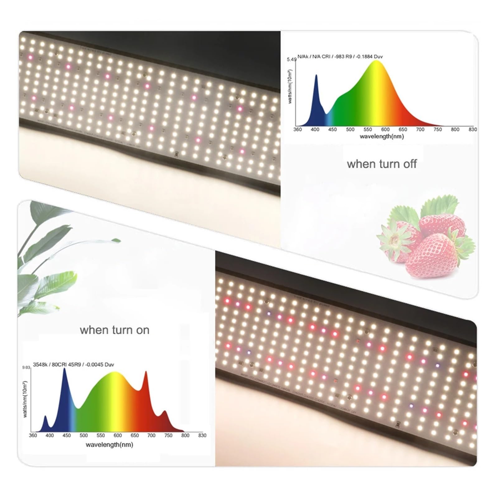 Lampe de Plante, 320w LED à spectre complet élèvent la lumière quantique LM301H panneau LED à intensité variable, Phytolamp uv/ir allumer/éteindre for la croissance des plantes d'intérieur(1000W)
