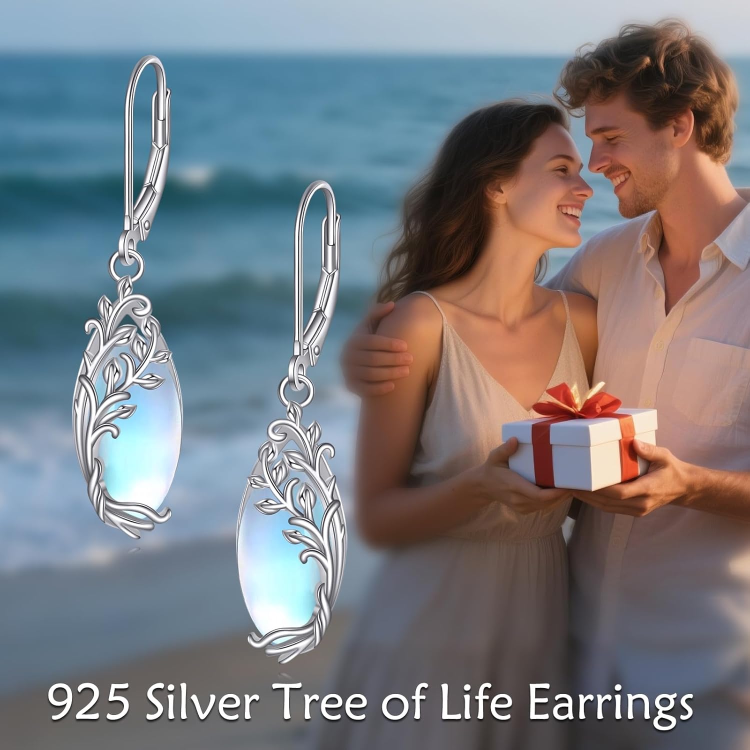 POPLYKE Tree of Life Teardrop Drop Dangle Earrings Sterling Silver Leverback Earrings Jewelry - Image 6