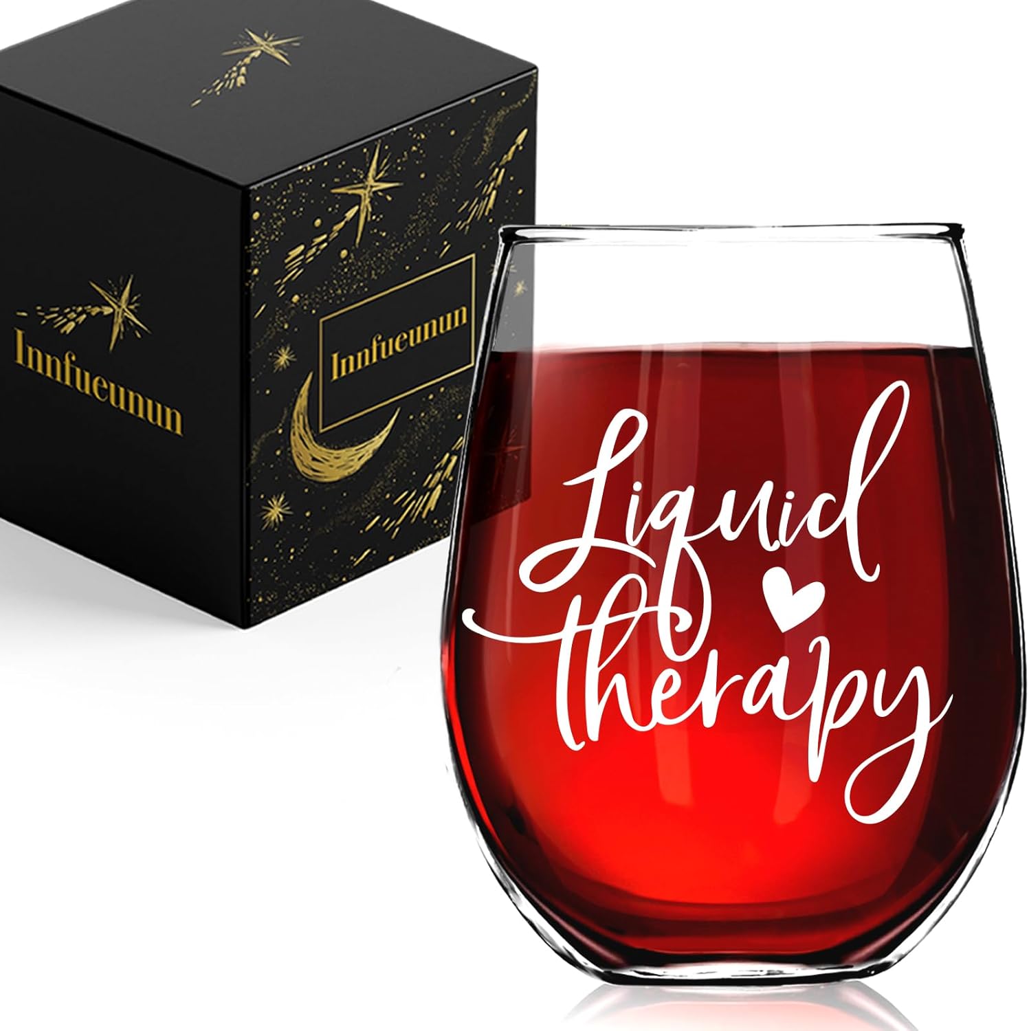 Liquid Therapy Stemless Wine Glass,Funny Birthday,Christmas ThanksgivingGift for Wine Lover Enthusiast,Thank You Gifts for Women Men Nurses Doctors Therapists