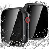Goton Waterproof Privacy Case for Apple Watch Screen Protector, Anti-Spy Tempered Glass Film iWatch Cover Hard PC Case Bumper for Apple Watch Series 11/10, 42mm BlackBlack