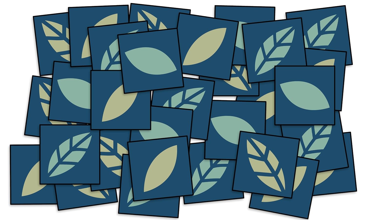 Calming Leaf Carpet Squares Set of 30 for Classroom Seating, Nature Inspired Sit Markers for Preschool Kindergarten Flexible Seating for Kids and Daycares - Set of 30-16" x 16"