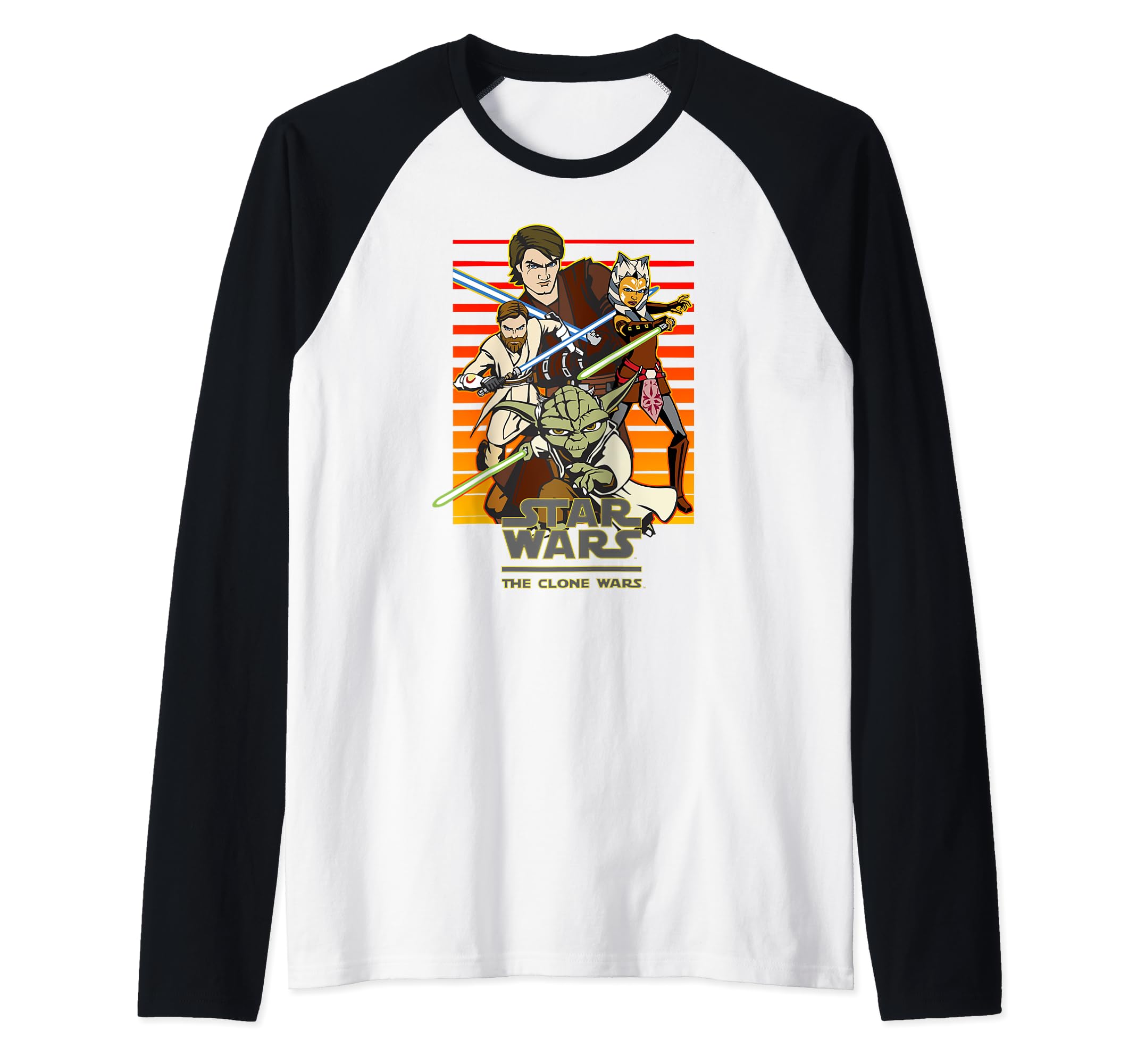 T-shirt Star Wars Clone Wars de type baseball à manches raglan rétro