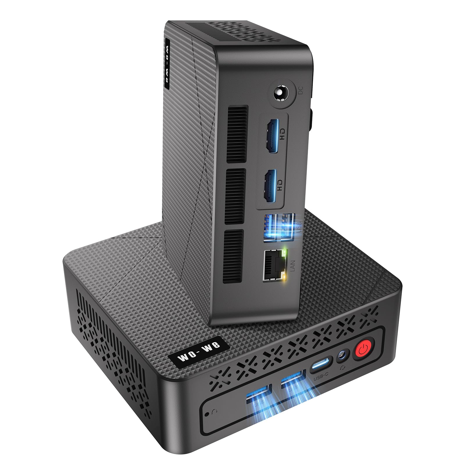 wo-we Mini PC,P6-Lite Ryzen 5 3500U(Βeats N150/N95,Up to 3.7 GHz),8GB DDR4 256GB SSD,Mini Desktop Computer,Dual-HDMI/RJ45/USB 3.2/Type-C/WiFi 5/BT5.0/Support Triple 4K Display