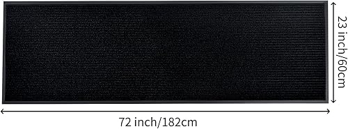 Miniatura 2 de fani Tapete negro resistente para entrada interior y exterior, impermeable, de perfil bajo, tapete de entrada para puerta delantera, patio, parte