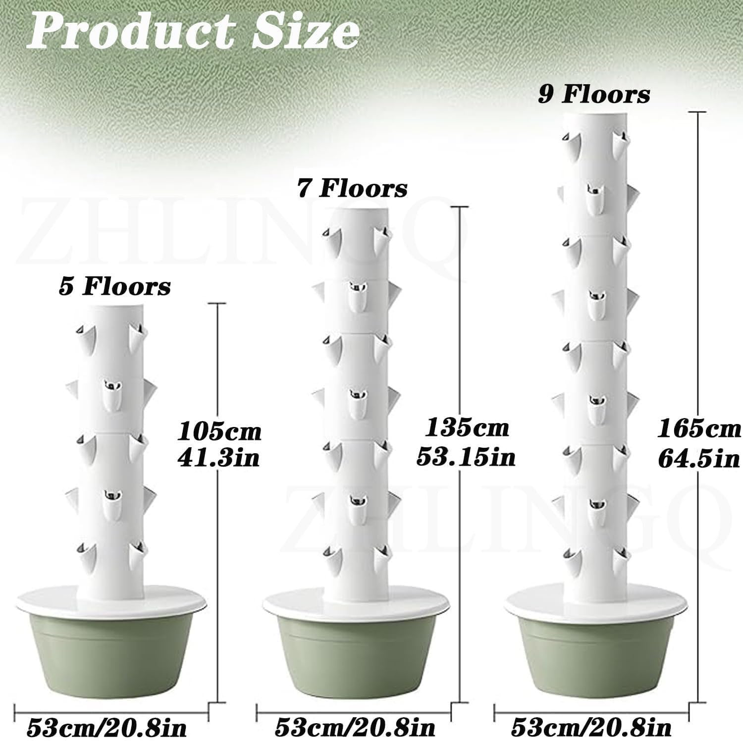 Sistema idroponico da giardino interno, torre aeroponica automatizzata con luci a LED, 5 strati, 20 vasi, kit per giardinaggio idroelettrico per erbe e verdure