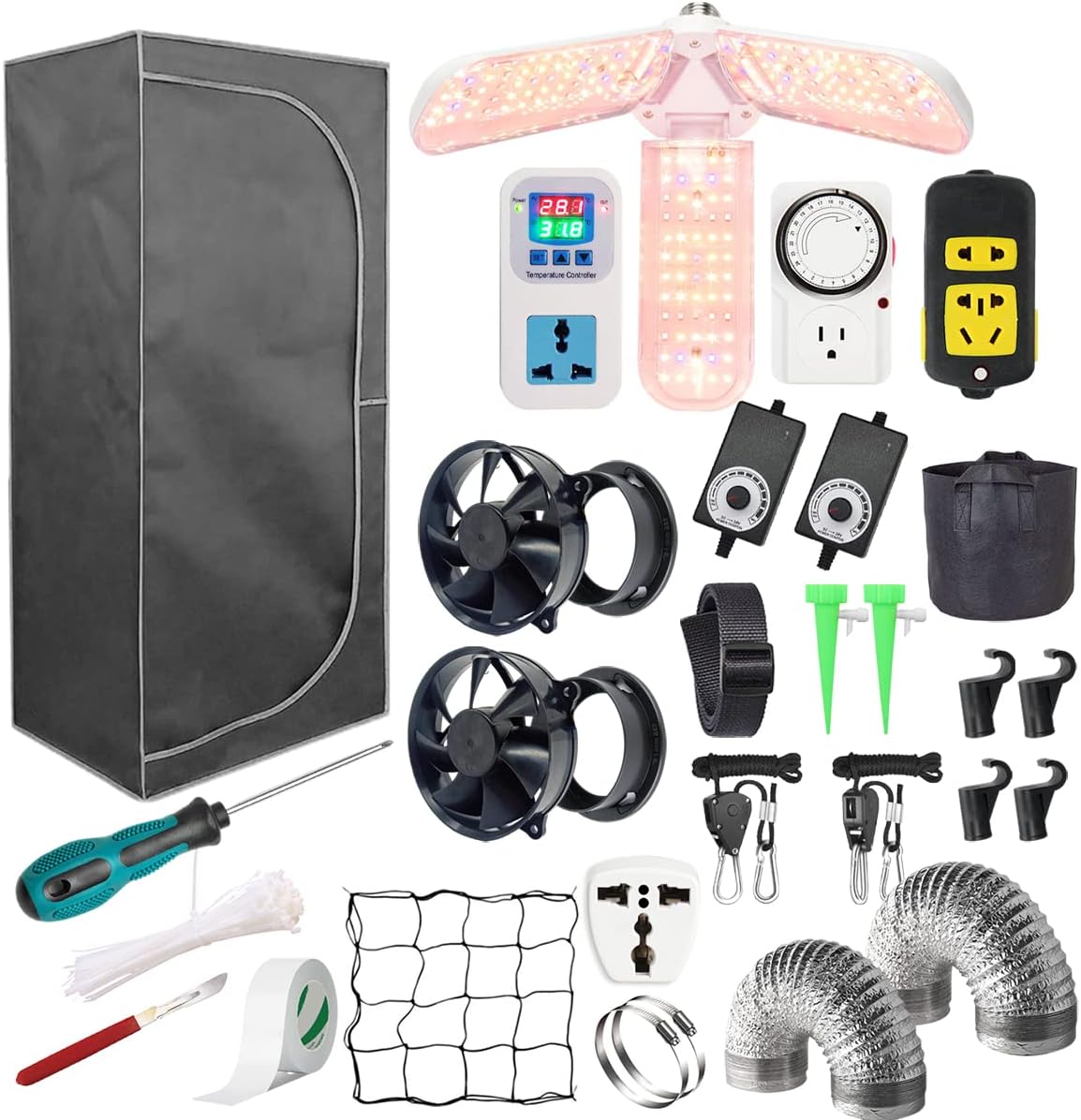 Mylar Grow Tent 4x2ft Complete Grow Tent Kit 48"x24"x80