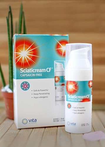 Miniatura 3 de Vita Sciences Sciaticream CF Crema calmante rápida para el nervio ciático con base de árnica, B1, B5, B6, MSM, aloe y aceite de coco. Sin