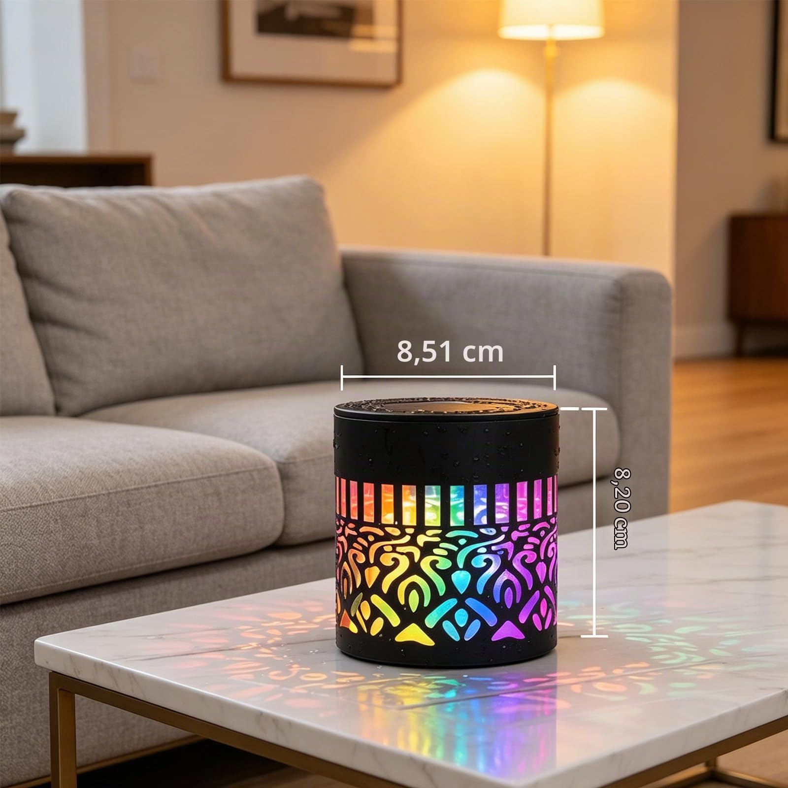 Fleur de Lumière Solaire Murale, Lampe Solaire Murale Extérieur, Lampe de Projection Décorative Extérieure Mandala, IP65 Imperméable, pour Cour, Jardin, Terrasse (4 PCS)