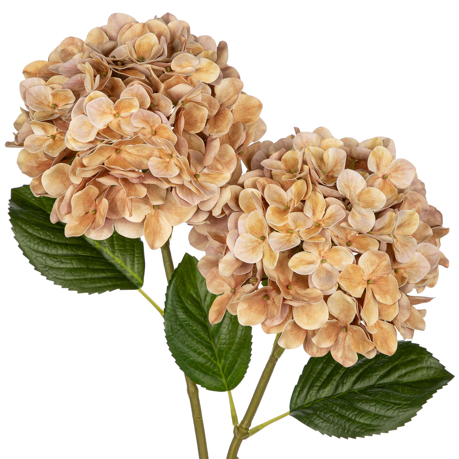 Briful Hydrangea Artificial Flowers Real Touch Hydrangea Flowers 24.8" Rosybrown Fake Flowers Artificial Plants with Long Stem for Outdoor, Garden Wedding, Home Decor
