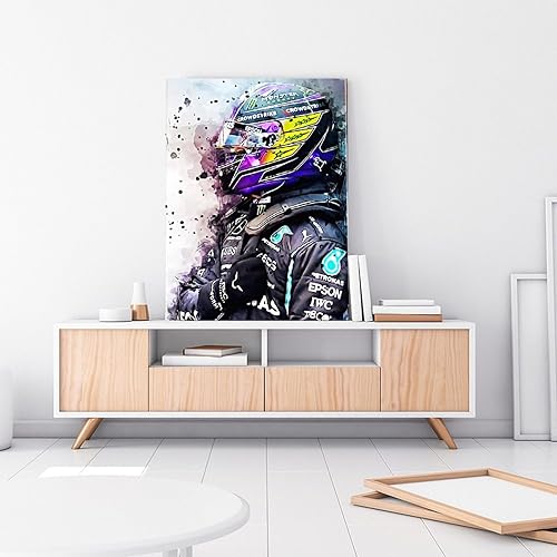 Miniatura 3 de AAHARYA Lewis Hamilton F1 - Póster de auto para decoración de pared (7) pósteres e impresiones de pintura en lienzo, cuadros artísticos de pared
