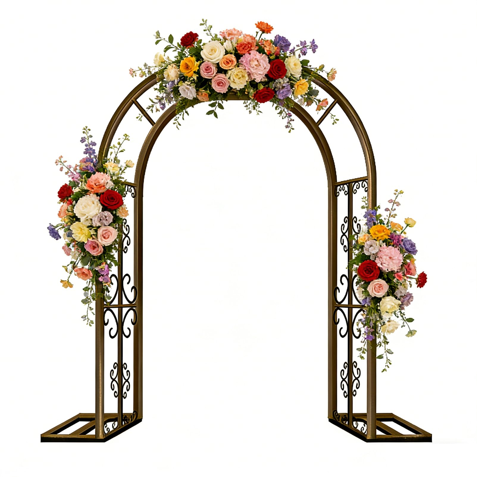 Arche de roses antirouille pour mariages et fêtes de jardin – Design incurvé facile à assembler et – Parfait pour les toiles de fond photo d'intérieur et d'extérieur