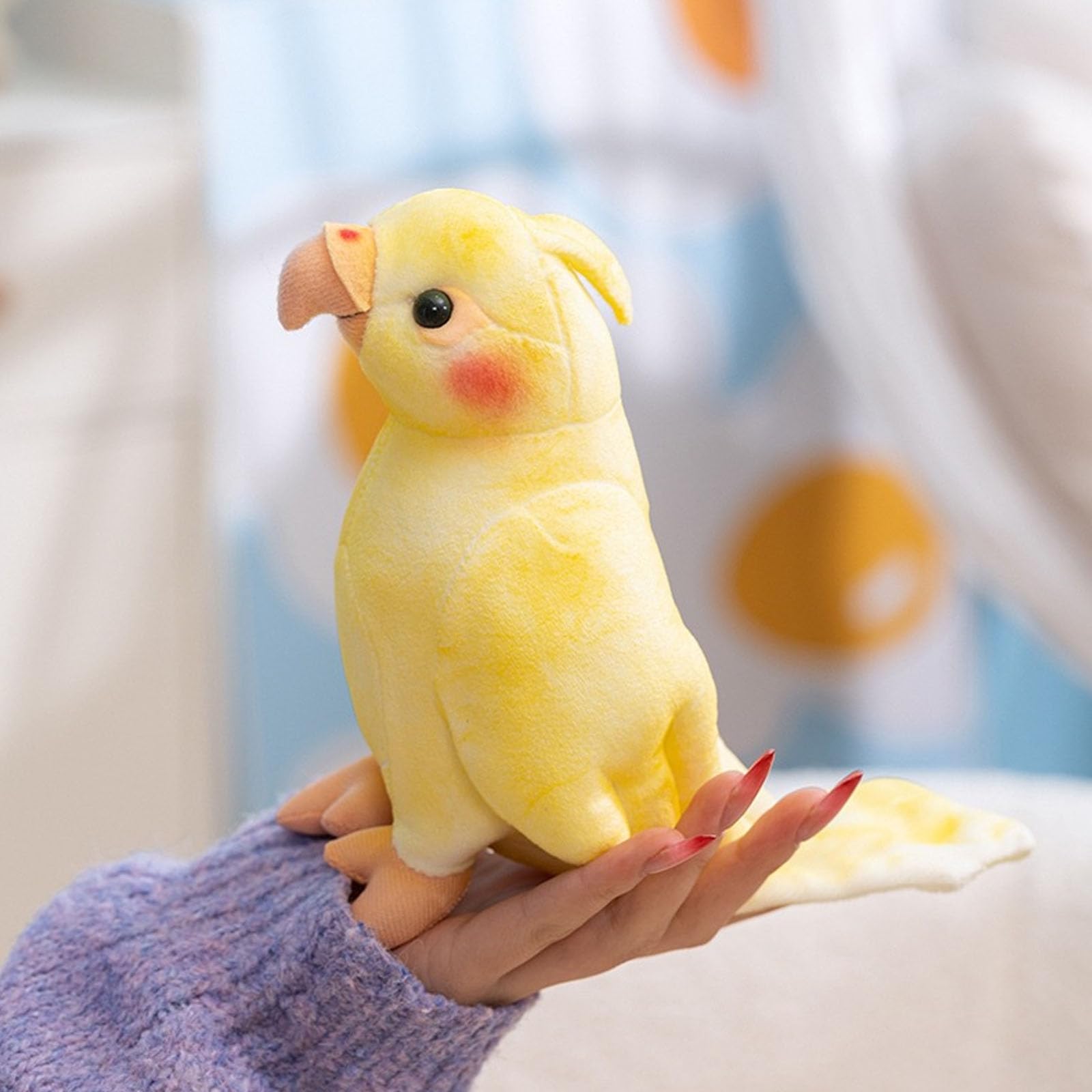 pluszowa zabawka, Śliczna żółta pluszowa papuga, miękka wypchana Lovebird, urocza przytulanka prezent dla dzieci i miłośników ptaków
