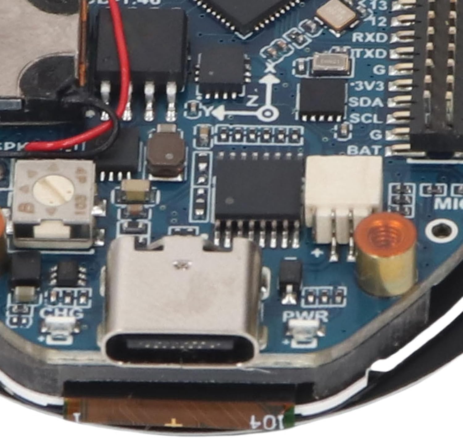Round Touch Board, 32 S3R8 Development Board, 32 Bit LX7 Processor Microcontroller with 2.4GHz WiFi (802.11 B G n) and 5, Type C Port, 1.46" Touch Display