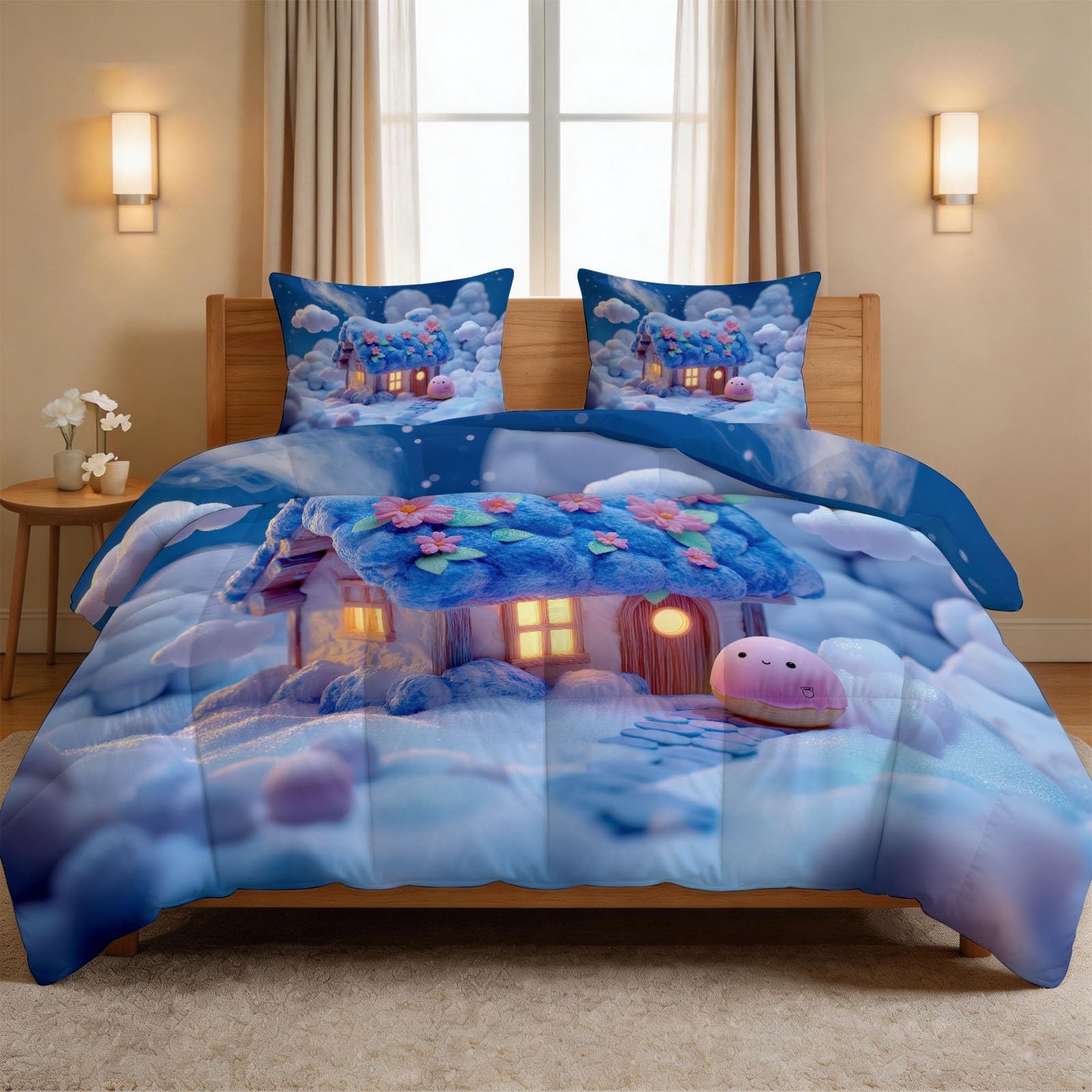 Couette 140x200 de haute qualité en coton lavé sans housse au fini doux et léger