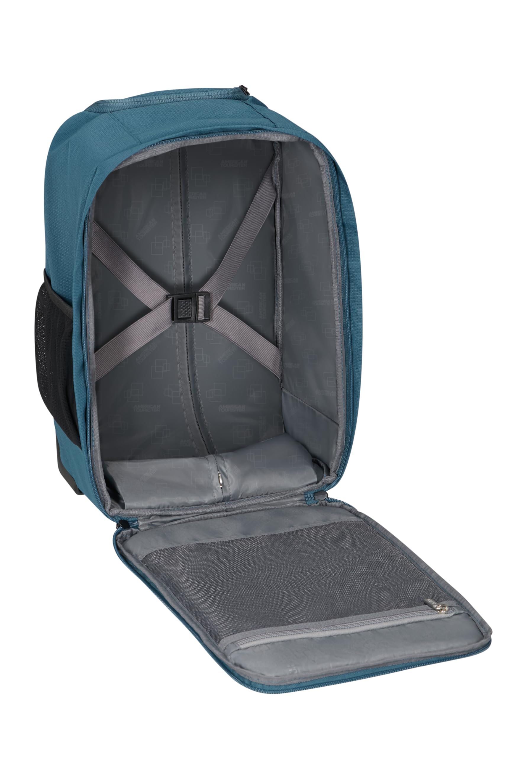 American Tourister Take2Cabin - Ryanair Bolsa de Cabina 40 x 25 x 20 cm, 20 l, 1,40 kg, Mochila con Ruedas, Equipaje de Mano, Mochila de Avión S Bajo Asiento, Blau (Harbor Blue)