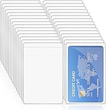 Vicloon Card Holder Protector Sleeves, 30pcs Plastic Card Sleeves, Clear Badge Holders Soft ID Card Holders Standard Card Sleeves for Social Security Card Driver's License Insurance Card
